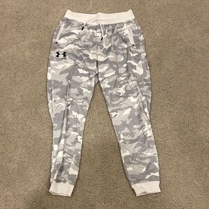 Under Armour White and Gray Camo Joggers
